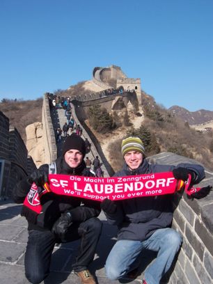 Christian Sieber und Stephan Schmidt an der Chinesischen Mauer (2008)